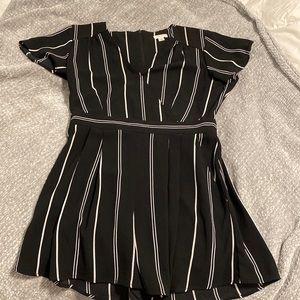 Black striped romper